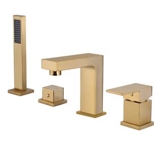 Смеситель на борт ванны ABBER Daheim матовое золото AF8213G